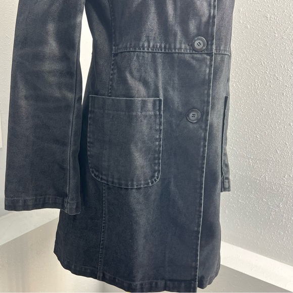 Express Black Wash Button Down Cotton Jacket Size 3/4 - Picture 12 of 13